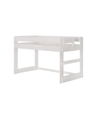 Max and Lily Farmhouse Twin Low Loft Bed, White Wash