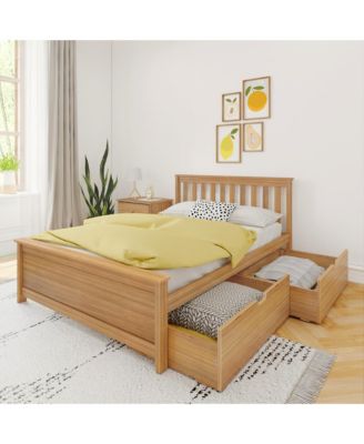 Max and Lily Full Size Bed Frame with Storage Drawers, Solid Wood Platform Bed for Kids