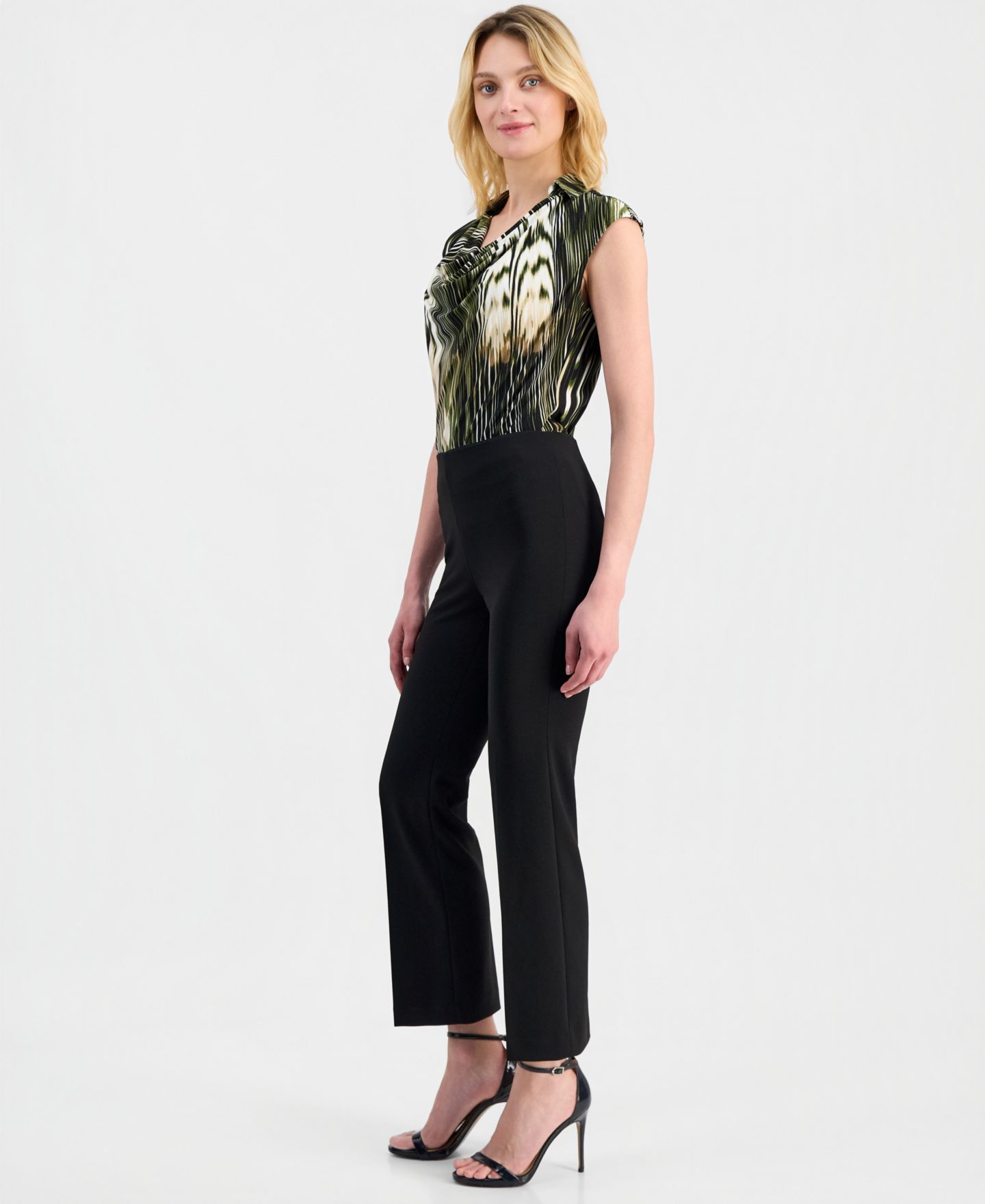 Женские брюки Anne Klein Pull-On Kick-Flare Ankle, цвет: Чёрный — фото 3