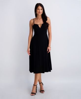 Women's Sleeveless Keyhole Detail Midi Dress