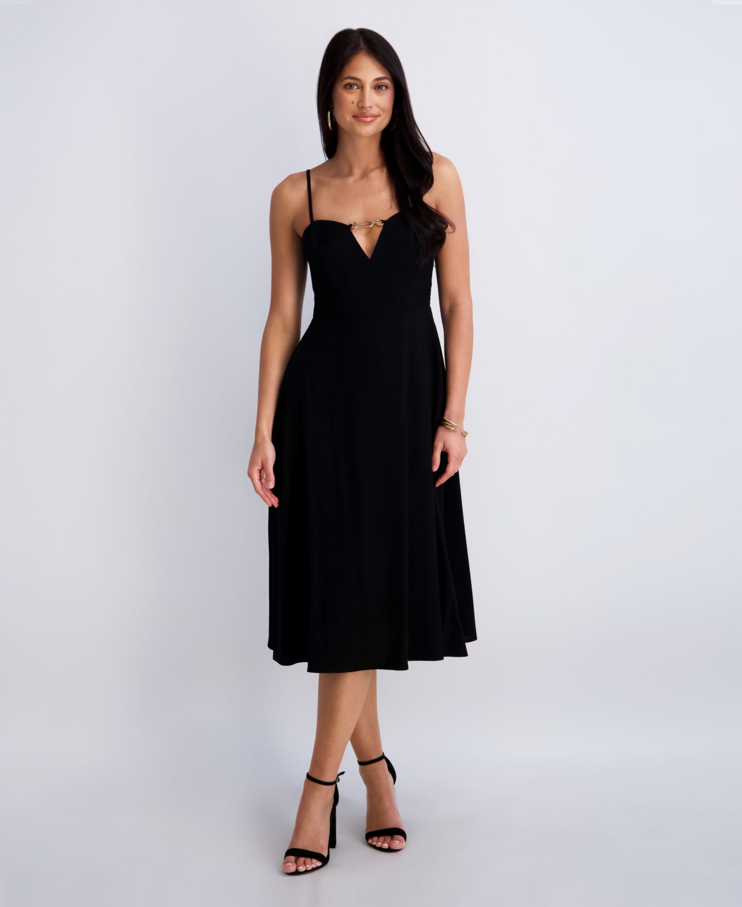 Women's Sleeveless Keyhole Detail Midi Dress