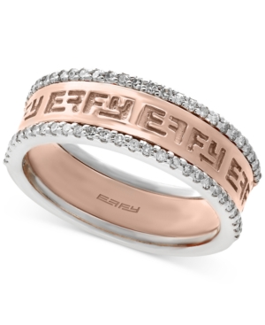image of Effy Diamond Band (1/4 ct. t.w.) in 14k White and Rose Gold