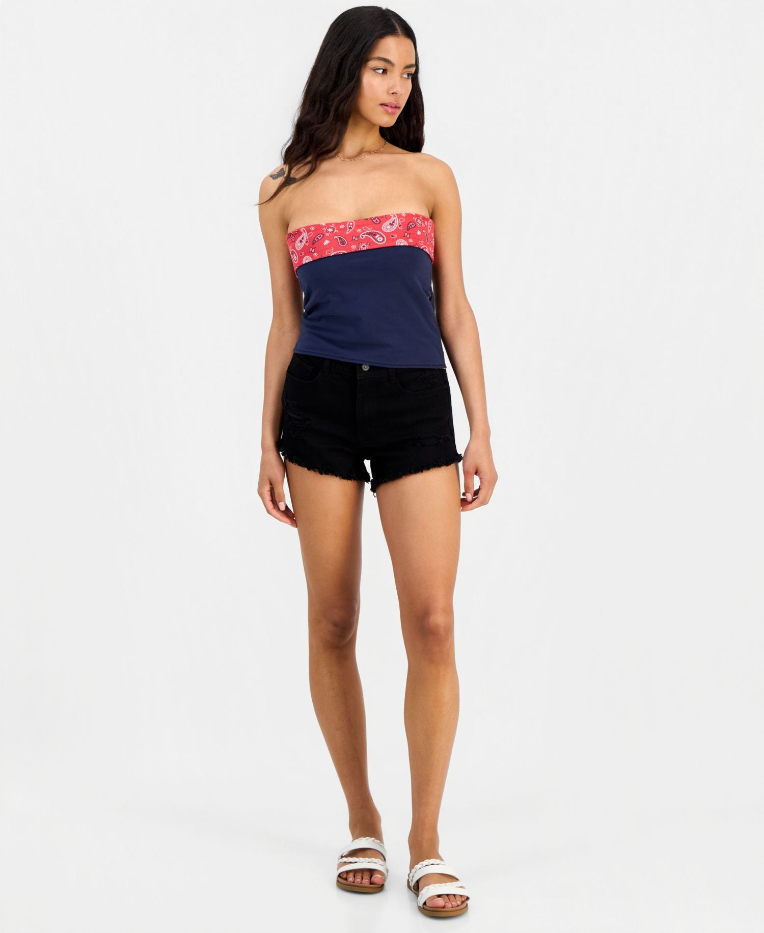 Juniors' Reversible Printed Tube Top