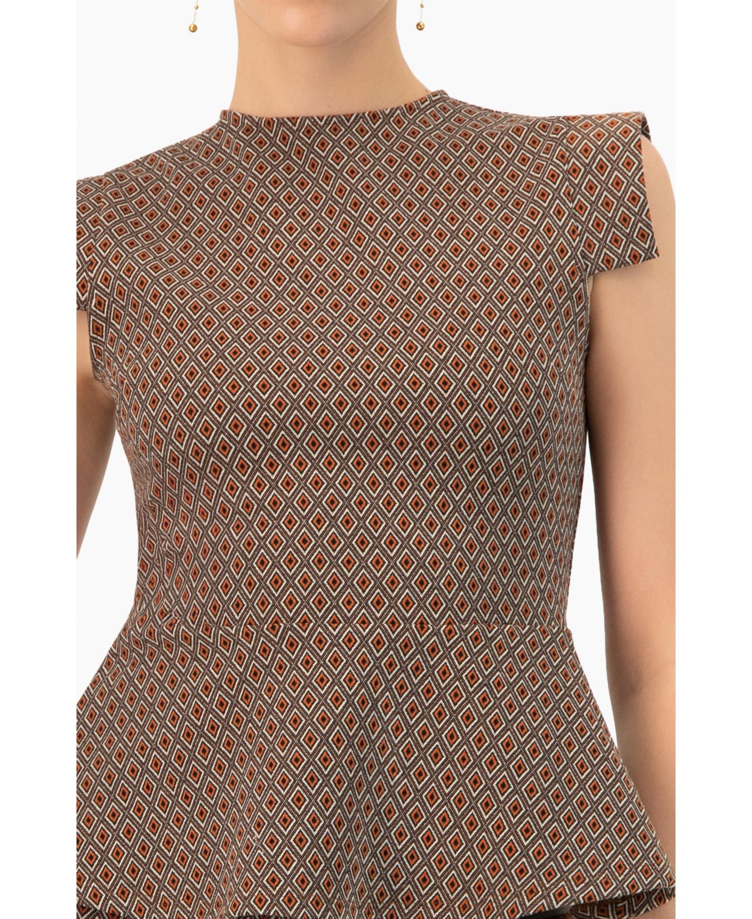 Women's Geometric Peplum Blouse