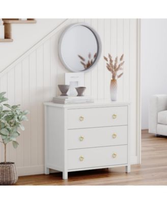 3 Drawer Tall Dresser for Bedroom, Modern Freestanding Wood Storage Chest of Drawers