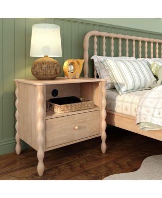 Jenny Lind Cubby Nightstand with 1 Drawer and Electrical Outlet