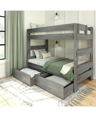 Max and Lily Solid Wood Modern Farmhouse Farmhouse Twin/Twin Bunk Bed with Storage Drawers