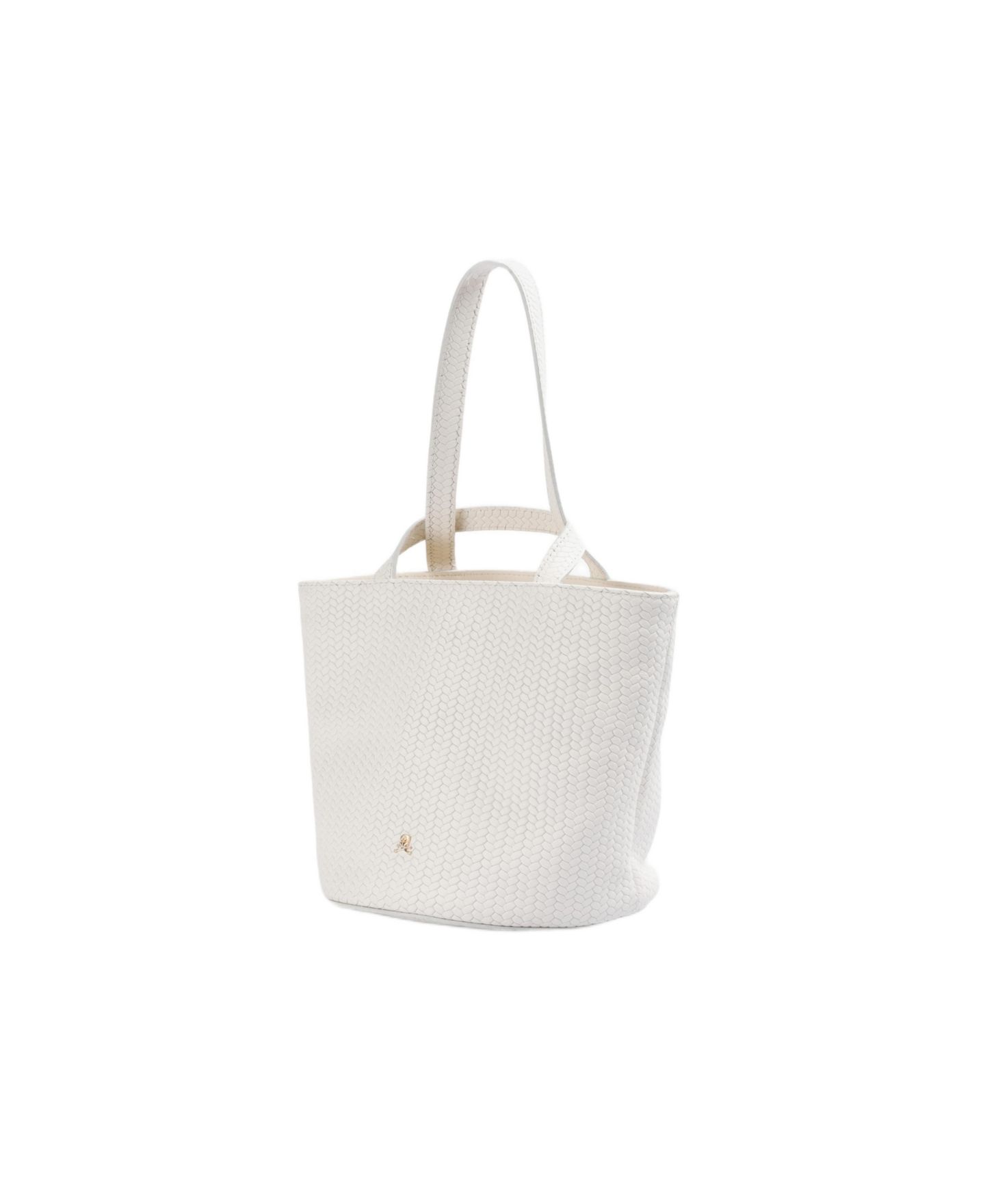 Женская сумка Scalpers Mini Cube Woven Leather, цвет: Белый — фото 3