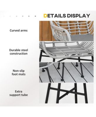 3 Piece Patio Set, PE Rat Table and Chairs,