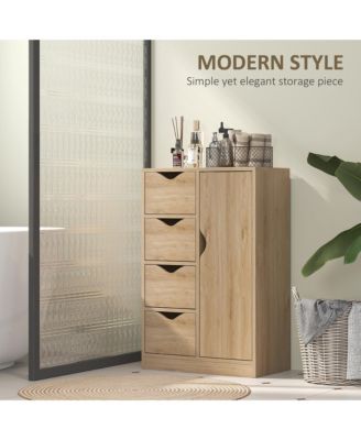 Wooden Storage Cabinet Organizer with 4 Drawers and 1 Shelf,