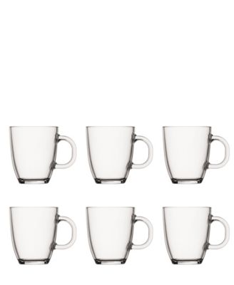 Bistro Single Wall Glass Coffee Mugs, Set of 6