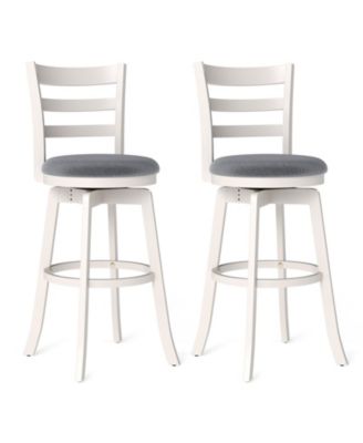 Set of 2 Swivel Barstools with Upholstered Seat for Counter