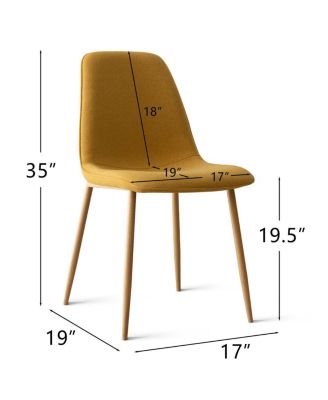 Linen Upholstered Kitchen and Dining Chairs Set of 4, Wood-Look Legs