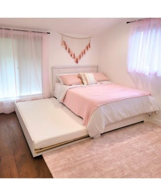 Max and Lily Full Size Bed Frame with Trundle, Solid Wood Platform Bed