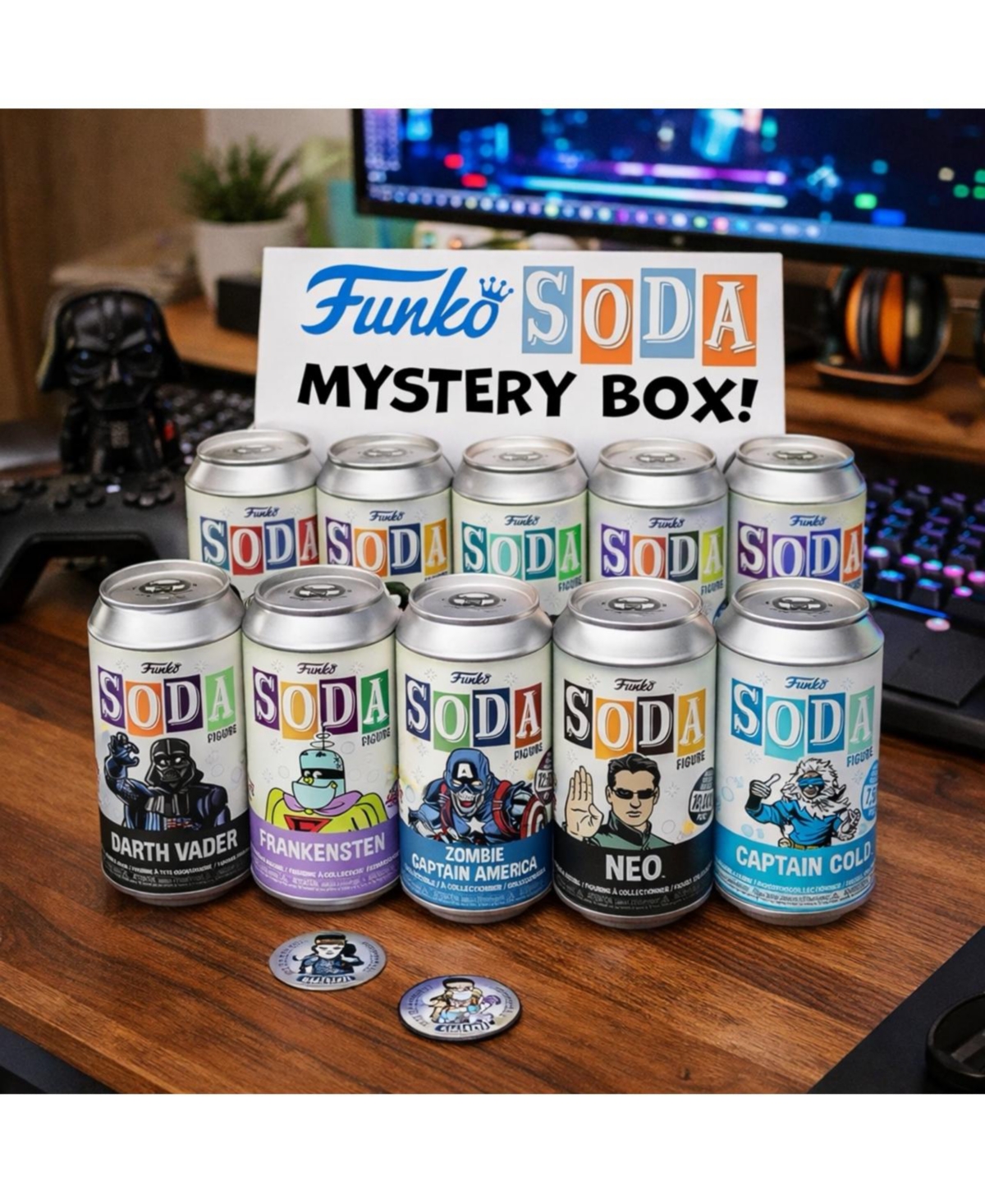 Funko Set of 6 Surprise Mystery Soda Figure Randomly Selected