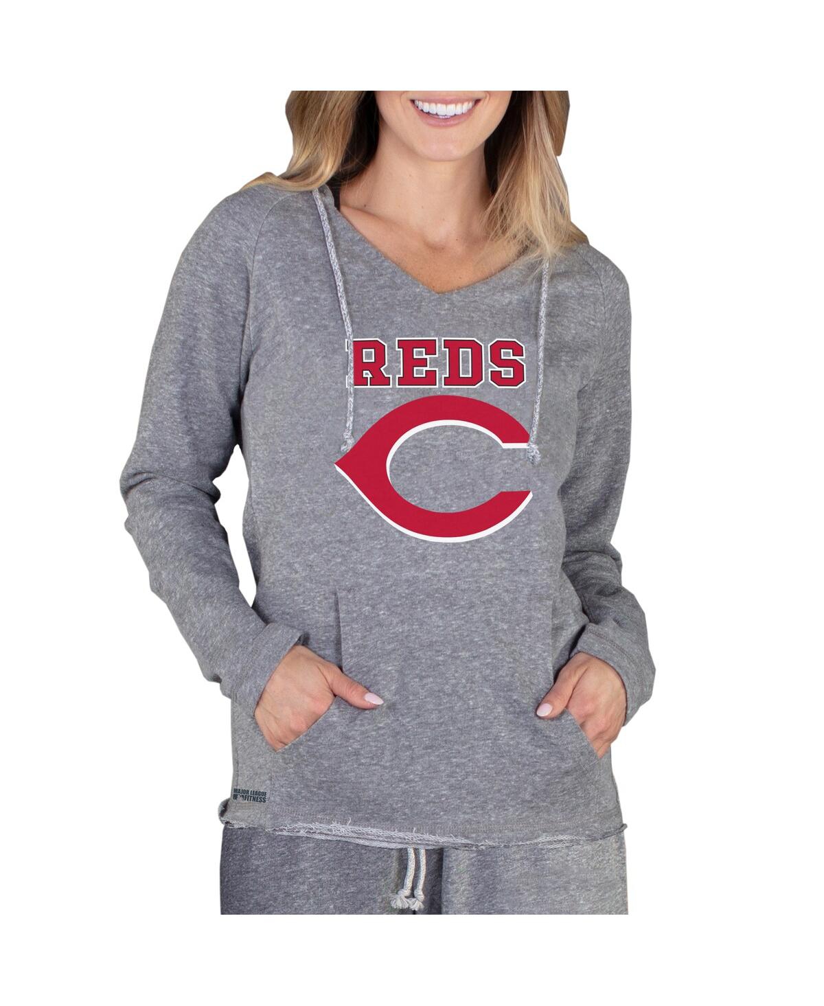 Concepts Sport Officially Licensed MLB Mainstream Ladies L/S Hooded Top - Reds - Gray/Grey - Size Small