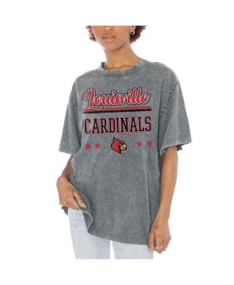 Women's Gray Louisville Cardinals Here to Play Oversized T-Shirt