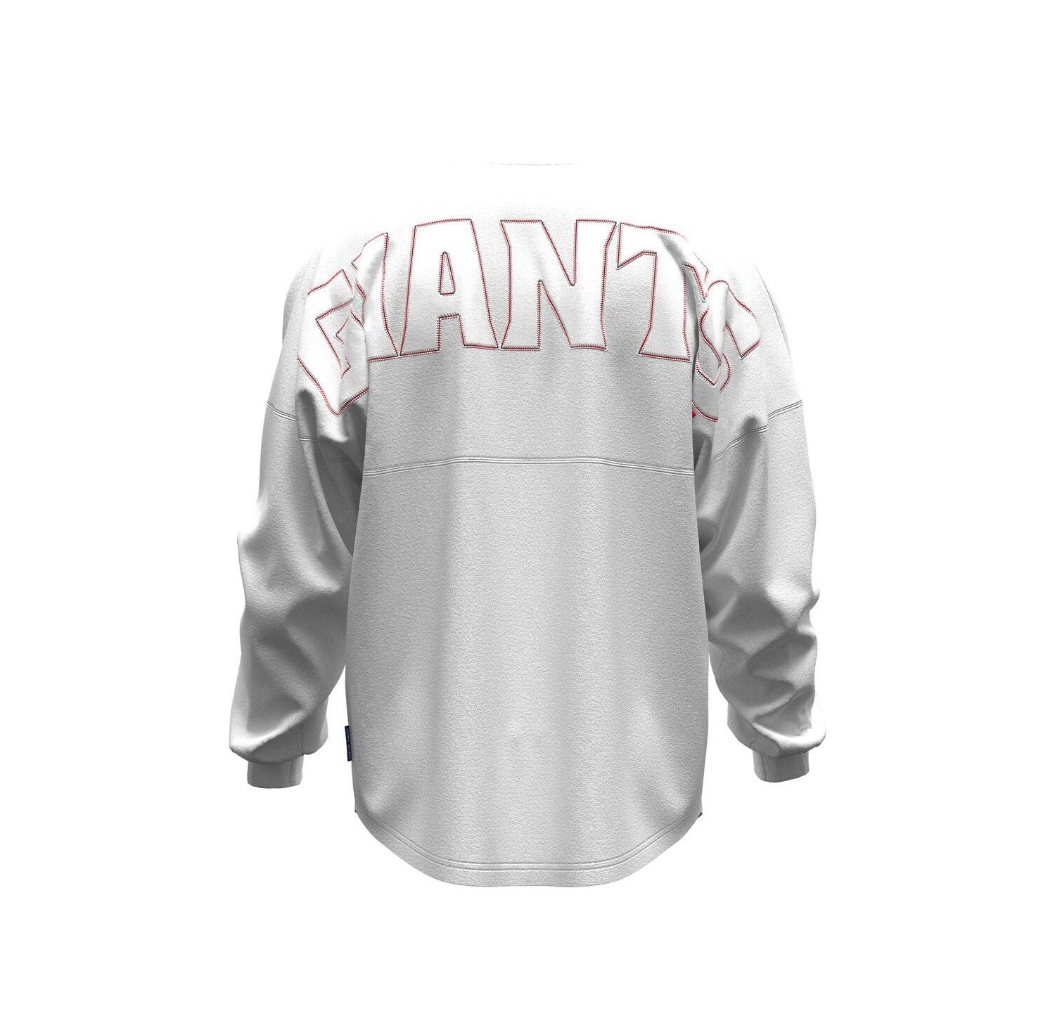 Women's White San Francisco Giants Baseball Stitch Spirit Jersey Long Sleeve T-Shirt
