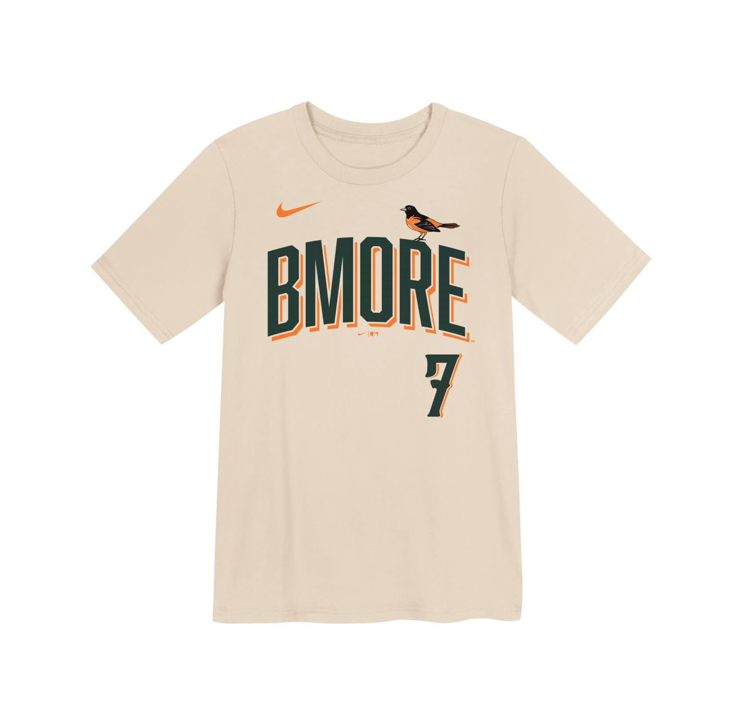 Preschool Jackson Holliday Cream Baltimore Orioles 2026 City Connect Name & Number T-Shirt