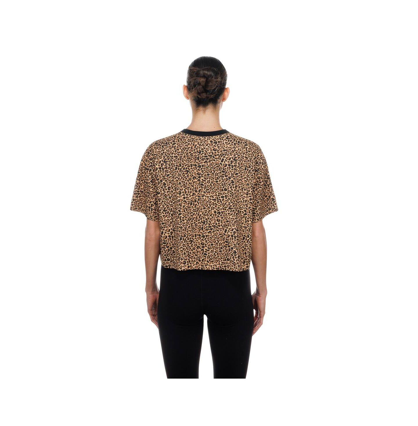 Женская футболка New Era Brown Detroit Lions Mom & Me Leopard Boxy Cropped — фото 4