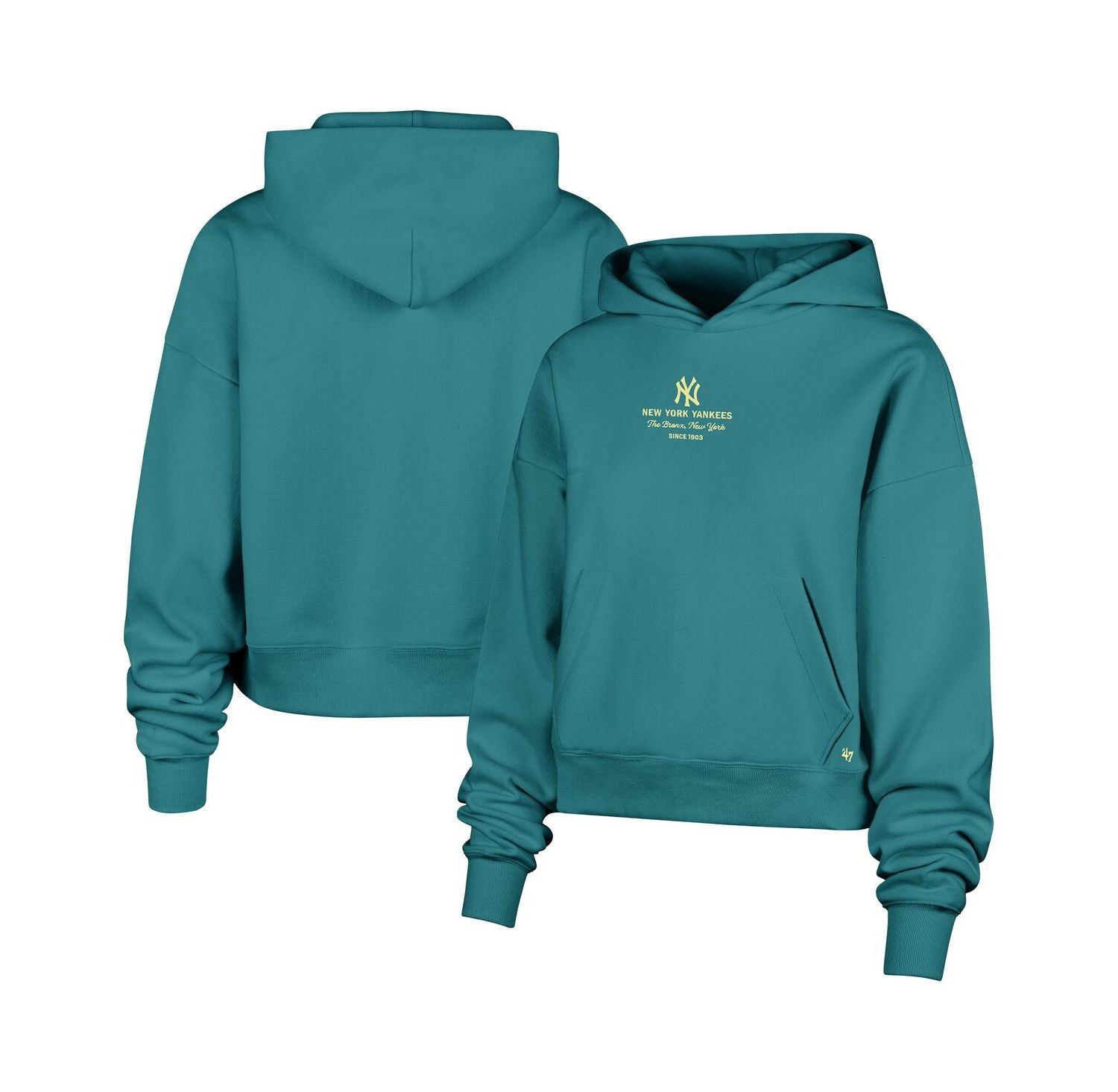 Women's Teal New York Yankees Contemporary Basics Anderson Foundation Hoodie
