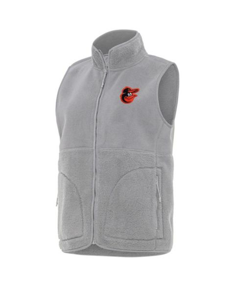 Женские жилеты Antigua Women's Gray Baltimore Orioles Nostalgic Full-Zip Vest