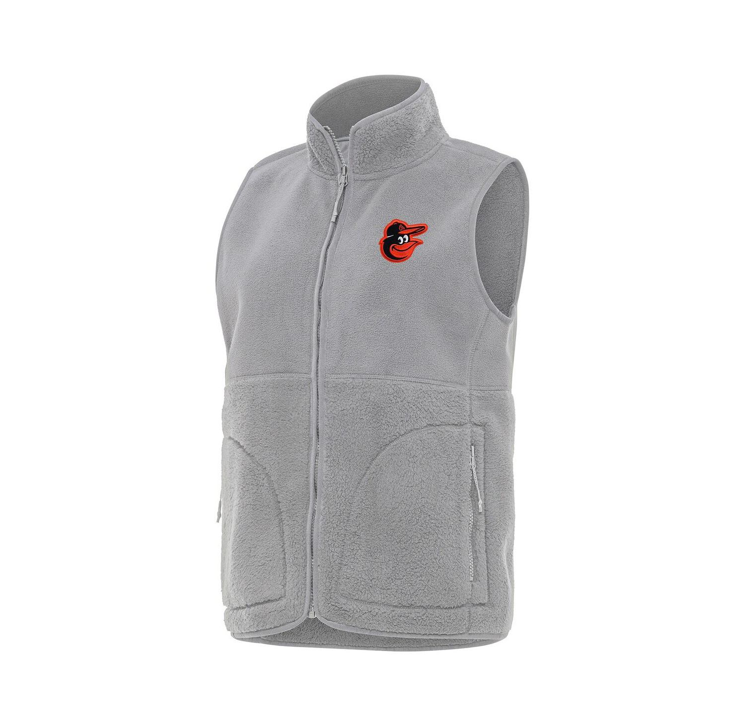 Women's Gray Baltimore Orioles Nostalgic Full-Zip Vest