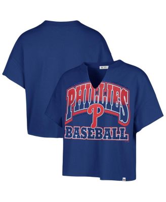Women's Royal Philadelphia Phillies Plus Size Win Big Oversized Notch-Neck T-Shirt
