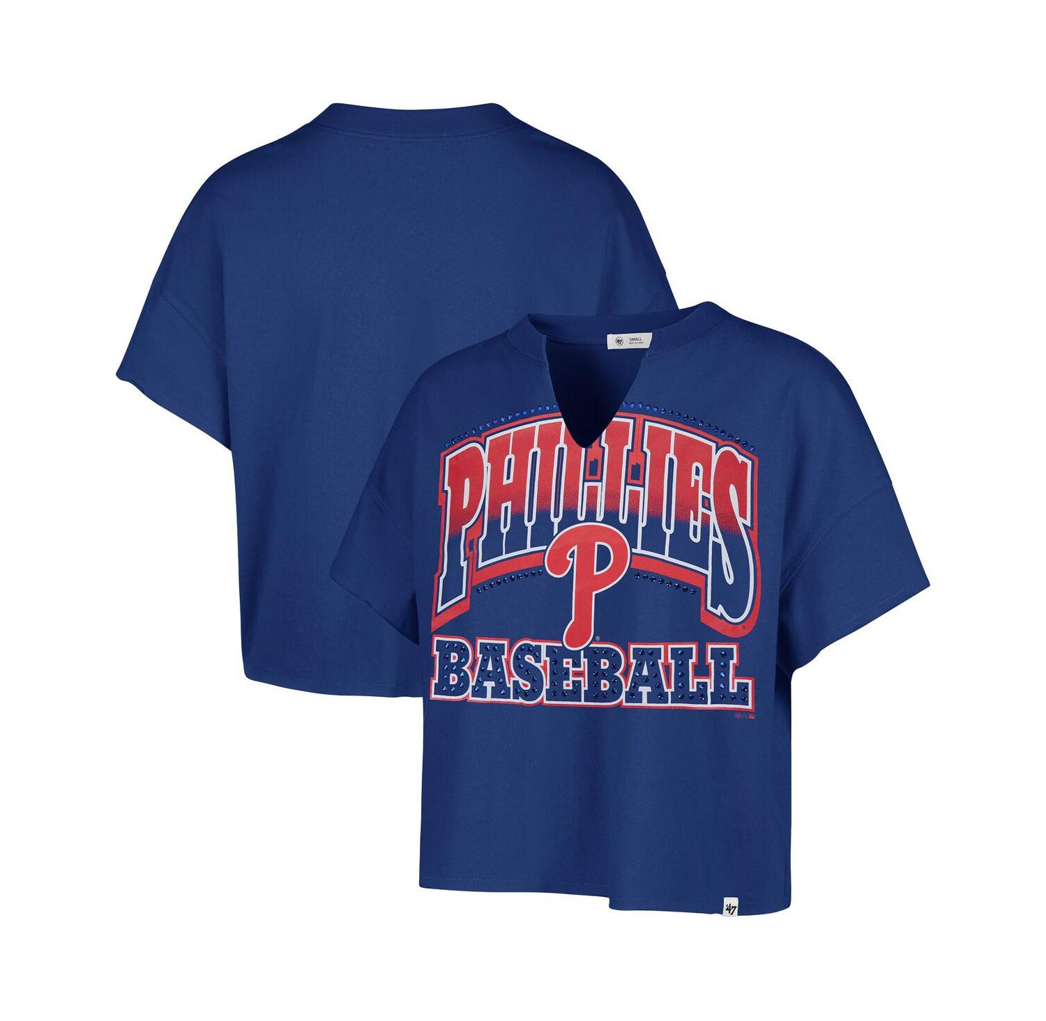 Women's Royal Philadelphia Phillies Plus Size Win Big Oversized Notch-Neck T-Shirt
