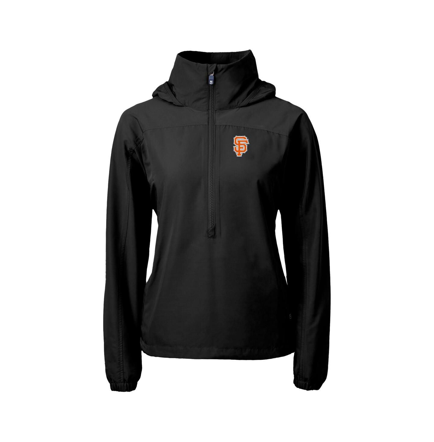 Женская куртка Cutter & Buck Black San Francisco Giants City Connect Charter Eco Half-Zip Anorak — фото 3