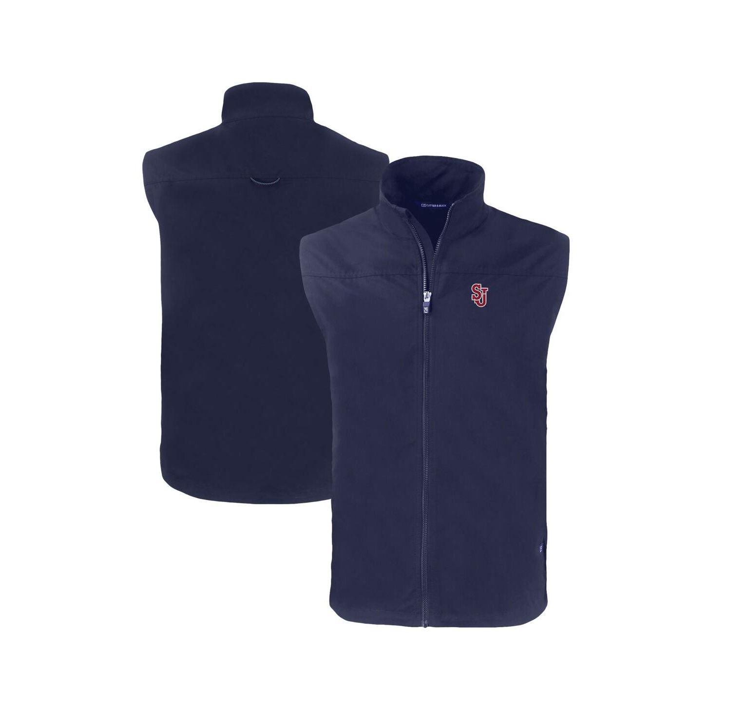 Men's Navy St. John's Red Storm Charter Eco Full-Zip Vest