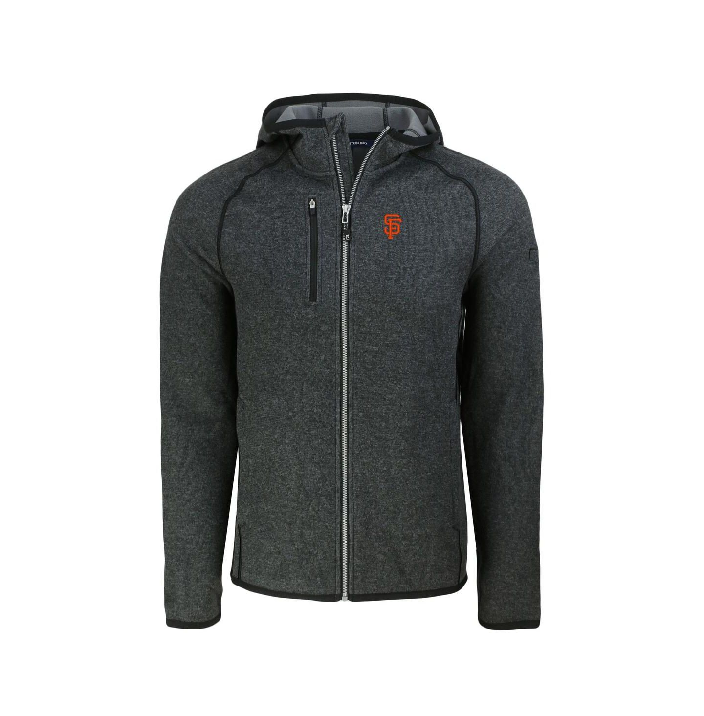 Мужская куртка Cutter & Buck Heather Charcoal San Francisco Giants Mainsail Full-Zip Hooded — фото 3