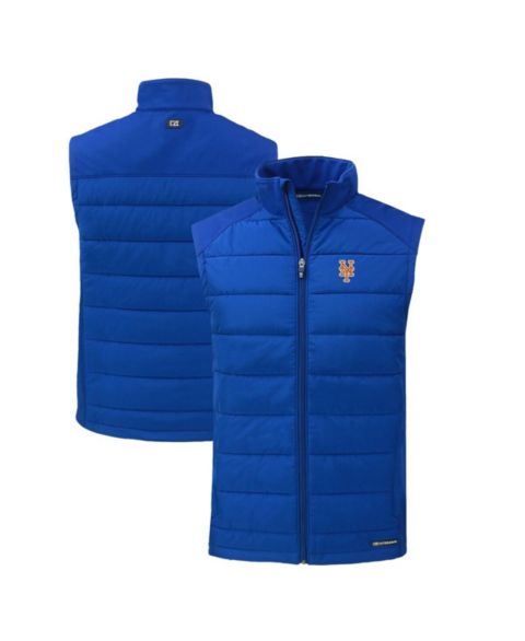 Мужской жилет Cutter & Buck Royal New York Mets Evoke Hybrid Eco Softshell Full-Zip Vest