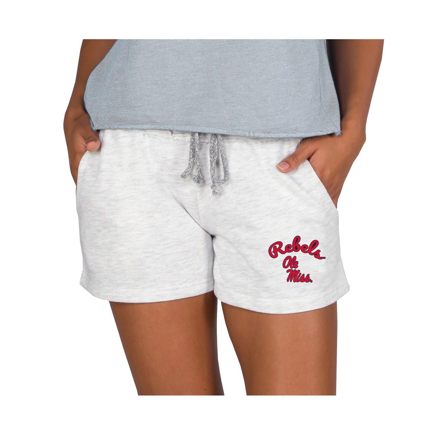 Женские шорты Concepts Sport Ash Ole Miss Rebels Mainstream French Terry Tri-Blend — фото 1