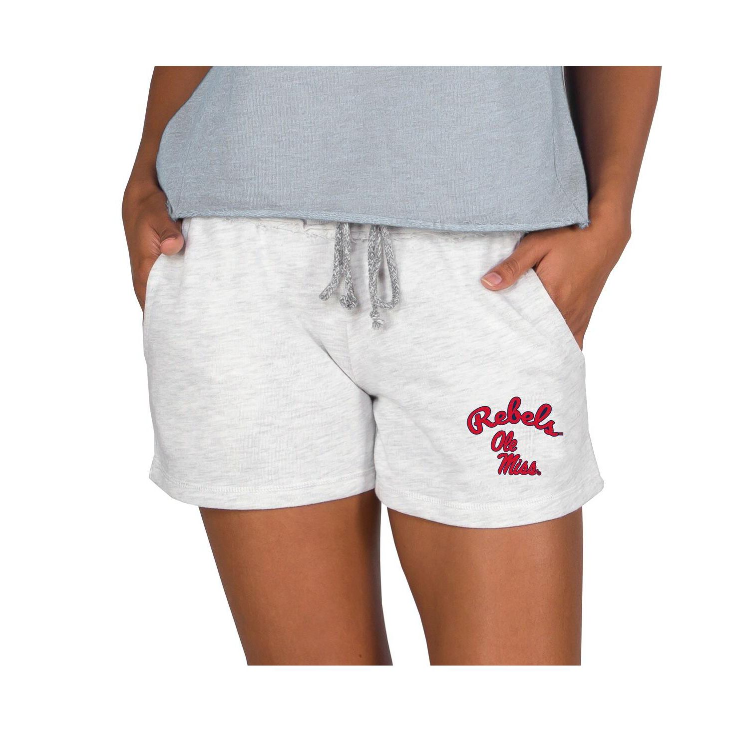 Women's Ash Ole Miss Rebels Mainstream French Terry Tri-Blend Shorts