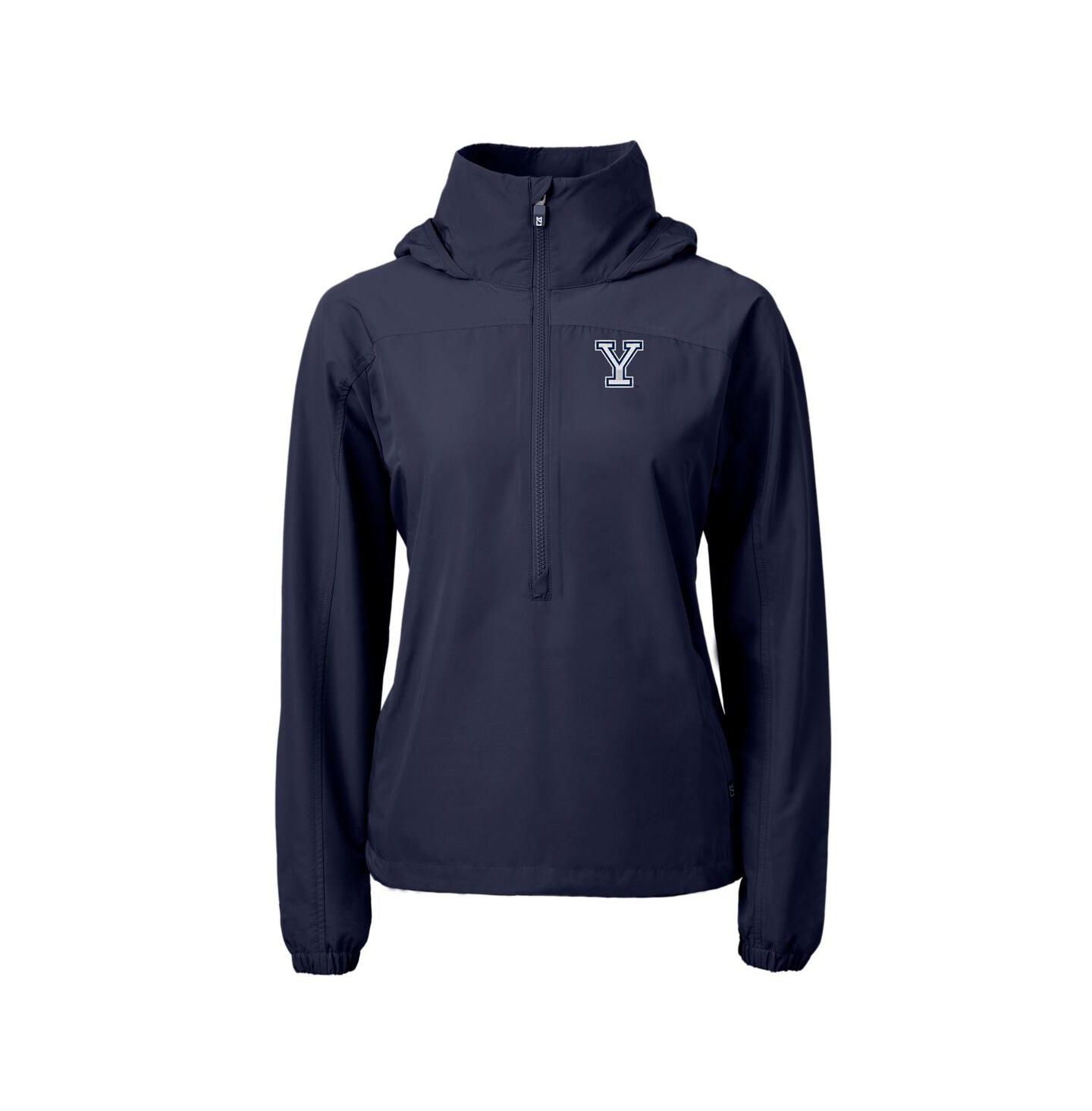 Женская куртка Cutter & Buck Navy Yale Bulldogs Charter Eco Half-Zip Anorak — фото 3
