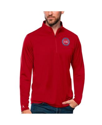 Men's Red Detroit Pistons Tribute Quarter-Zip Pullover