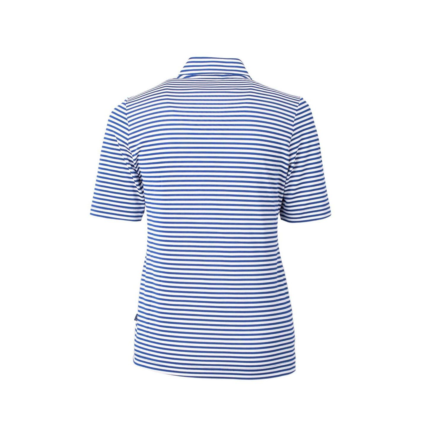 Женский топ Cutter & Buck Blue Chicago Cubs Virtue Eco Pique Stripe — фото 2