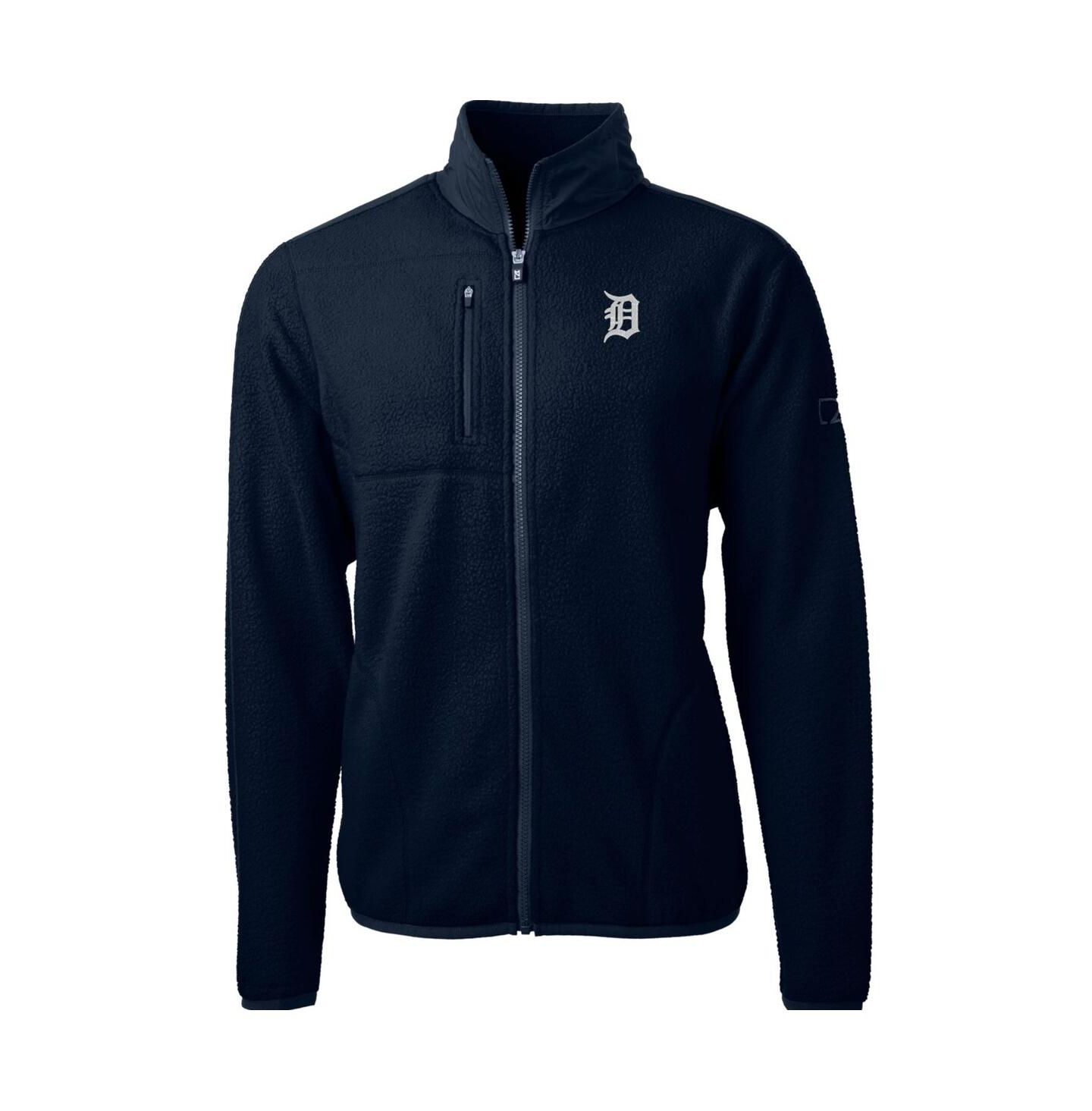 Мужская куртка Cutter & Buck Navy Detroit Tigers Cascade Eco Sherpa Fleece Full-Zip — фото 1