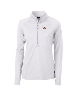 Women's White Miami University RedHawks Adapt Eco Knit Half-Zip Pullover Jacket