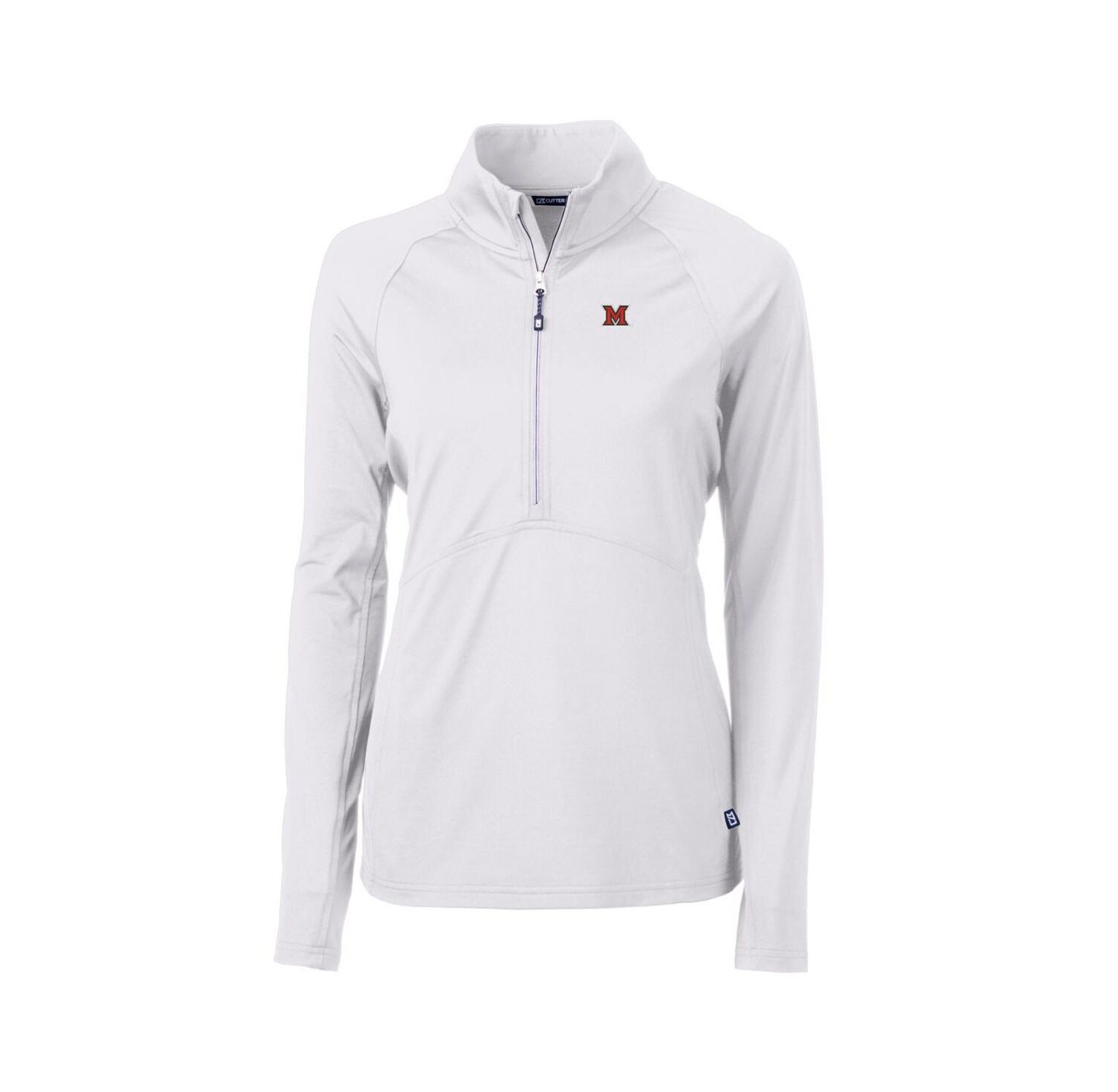 Women's White Miami University RedHawks Adapt Eco Knit Half-Zip Pullover Jacket