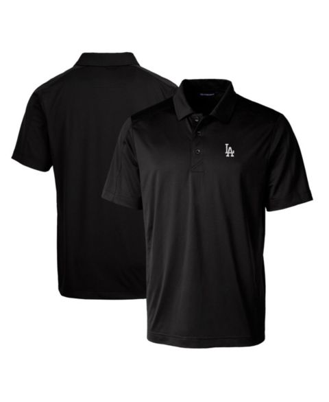 Мужское поло Cutter & Buck Black Los Angeles Dodgers Prospect Textured Stretch Big & Tall Polo Shirt