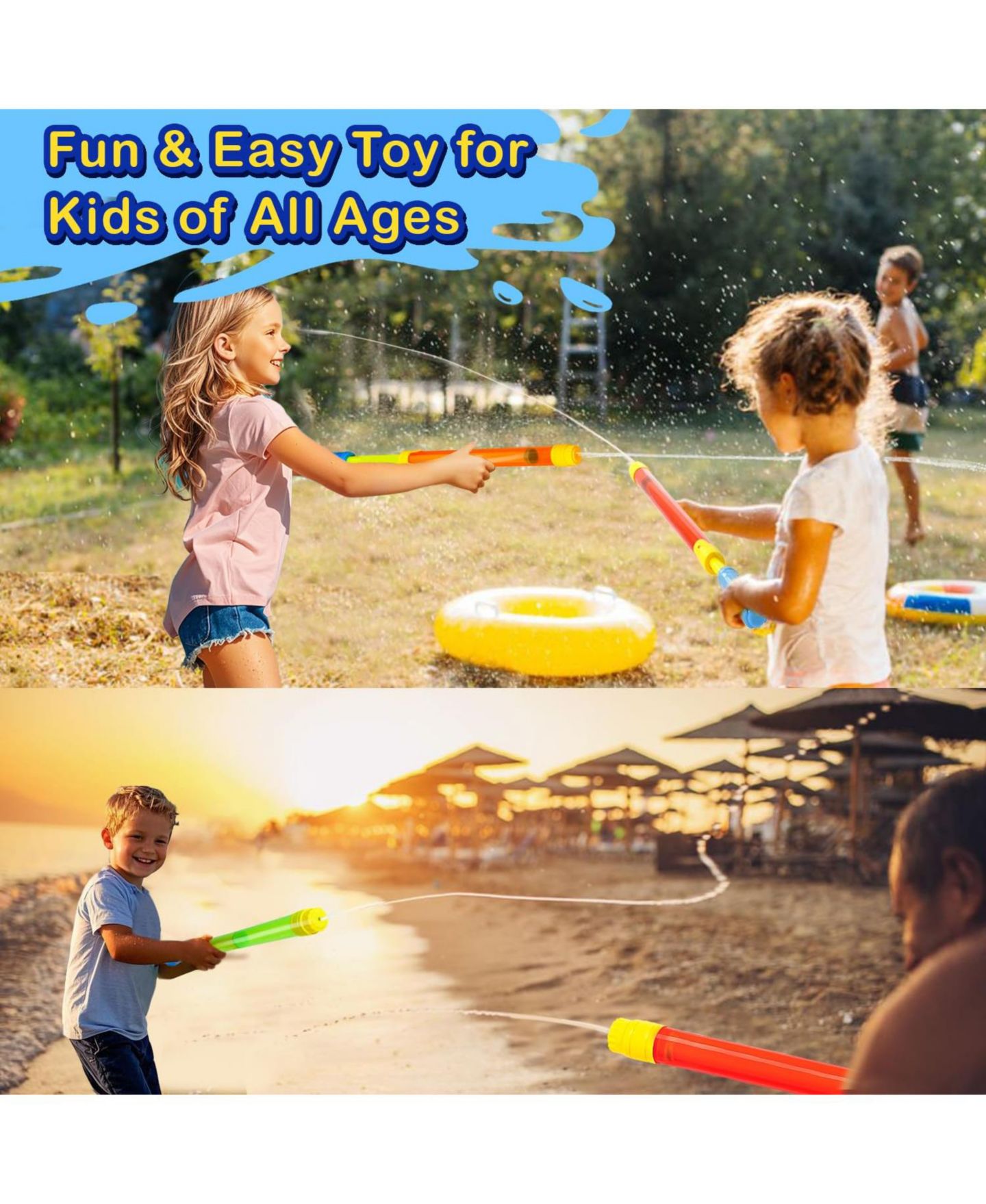 Детские игрушки GNUADZ 40-Foot Water Gun Set, 9-Pack, Ages 5+, цвет: 9 Pack — фото 4