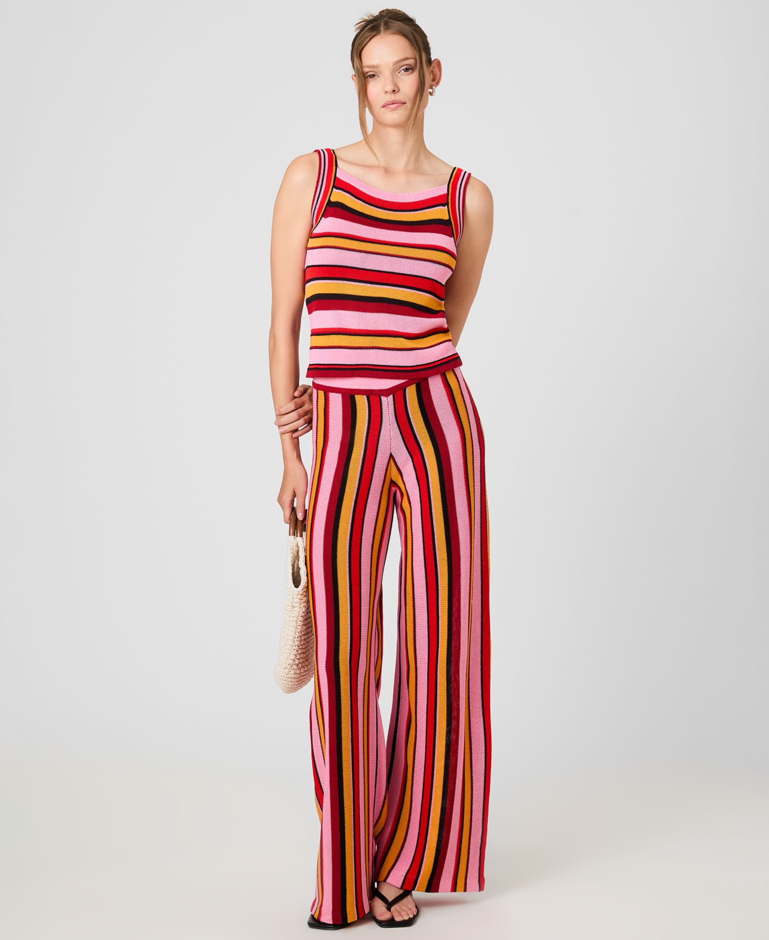 Women's Motley Knit Striped Flare Pants