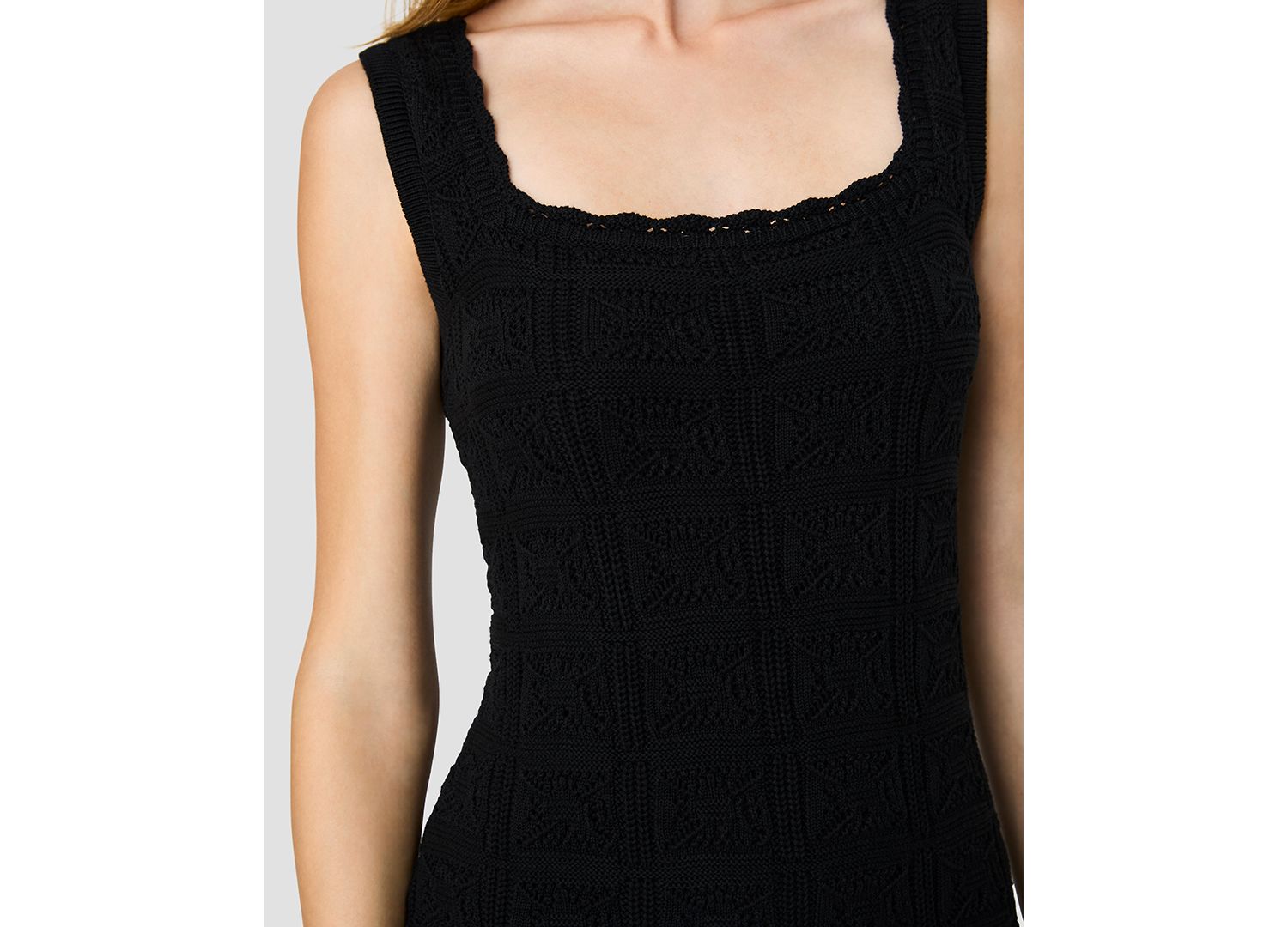 Women's Nellis Square Crochet Knit Midi Dress