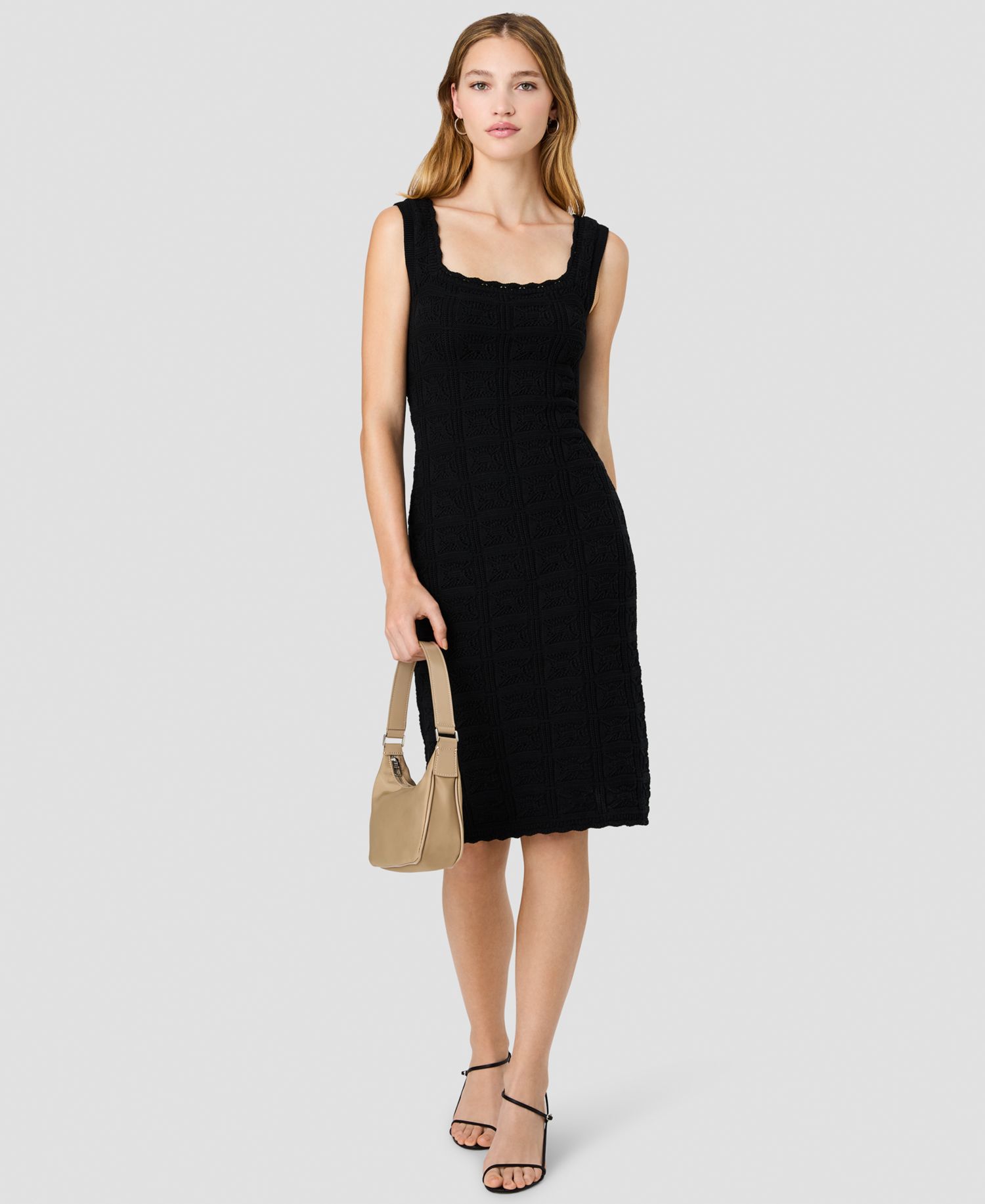 Women's Nellis Square Crochet Knit Midi Dress