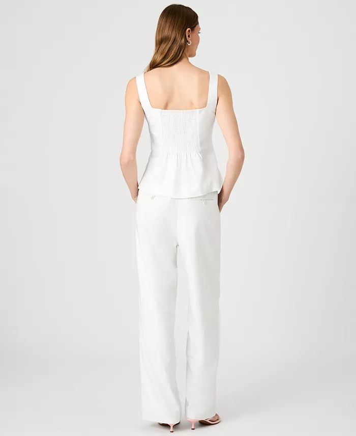 Women's Twill Square Neck Button-Down Top - thumbnail 5