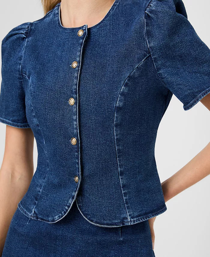 Women's Delancey Denim Button-Front Top - thumbnail 3