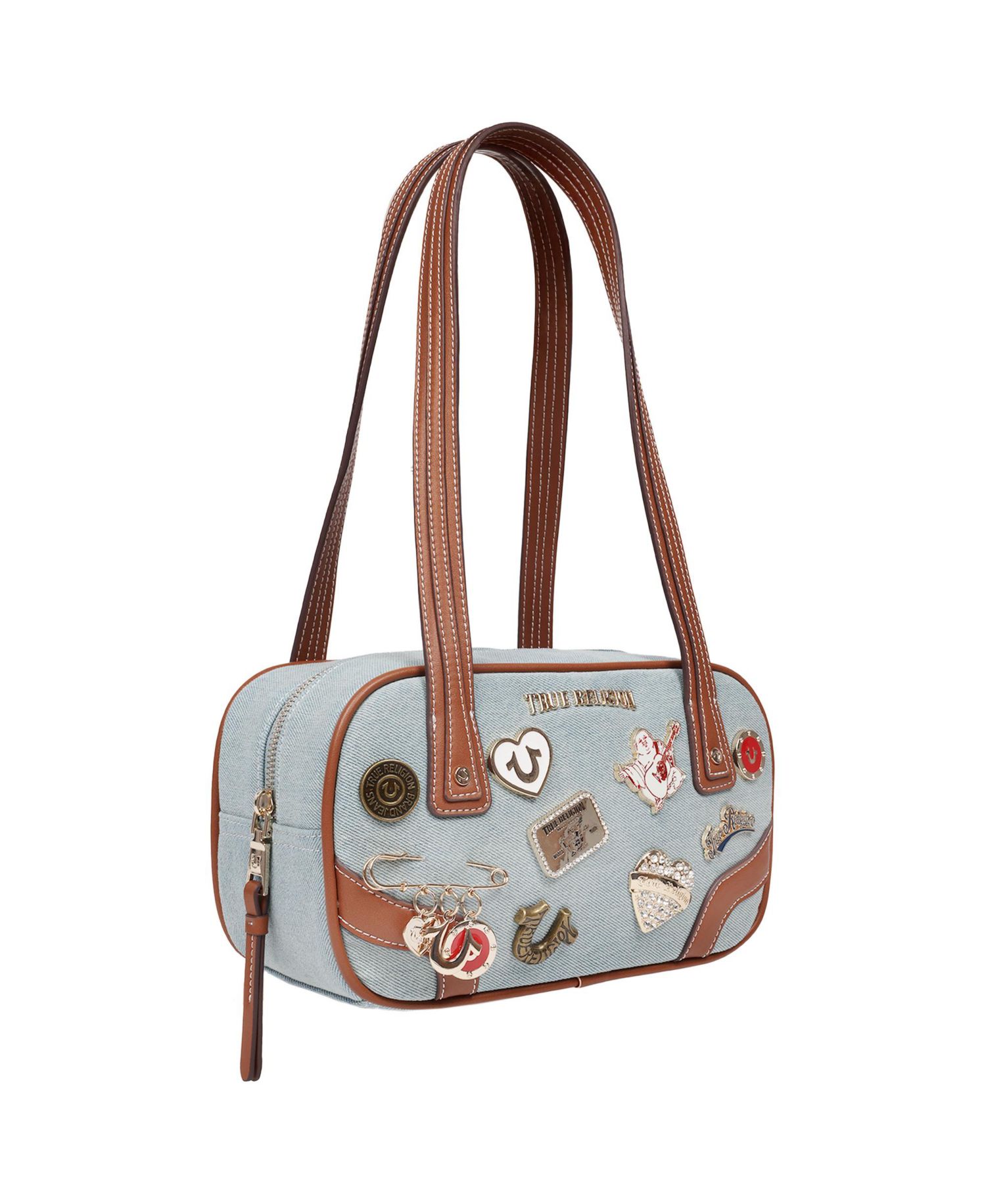 Arbor Multi Pin Logo Denim Satchel