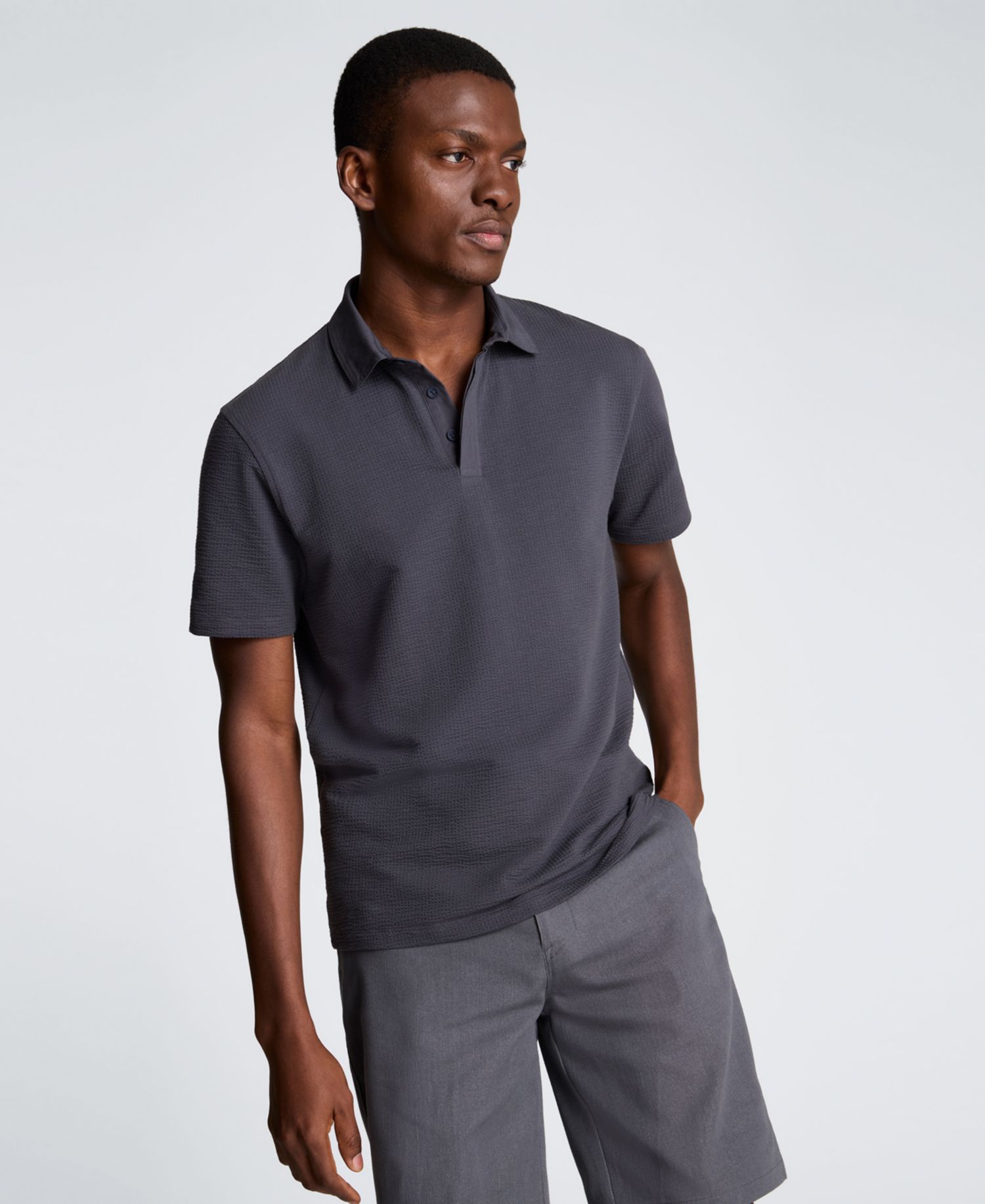 Men's Seersucker Classic-Fit Polo Shirt